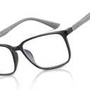 BLUEMOKY Blue Light Reading Glasses for MenSport Square Frame Readers, Anti Glare Computer Glasses (C01 Black / Grey)