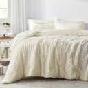 Zzlpp Queen Comforter Set 7 Pieces, Pale Yellow Seersucker Bed in a Bag with Comforter 1 Fitted Sheet