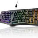 7KEYS Wired Ergonomic Keyboard, Compact Mini Split Keyboard 69 Keys, 14+ RGB Backlight, Detachable USB Type-C Cable, Natural and Comfortable Typing for Desktop Windows PC Laptop MAC (Black)