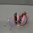 QearFun Kids Bluetooth 5.3 Headphones, Wireless Metallic Gradient Headset, Lightweight Foldable On Ear Headphones with Aux Cord, Fast Charging, Built-in Mic, for School/Travel/Tablet/iPad (Pink)