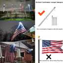 Solar Flag Pole Light, Bright White 6000k Flagpole Light Upgrade Solar Powered for 5ft 6ft Flag Pole,Waterproof Outdoor Dusk to Dawn Led Solar Lights,Outside House Garden Yard American Flags Decor
