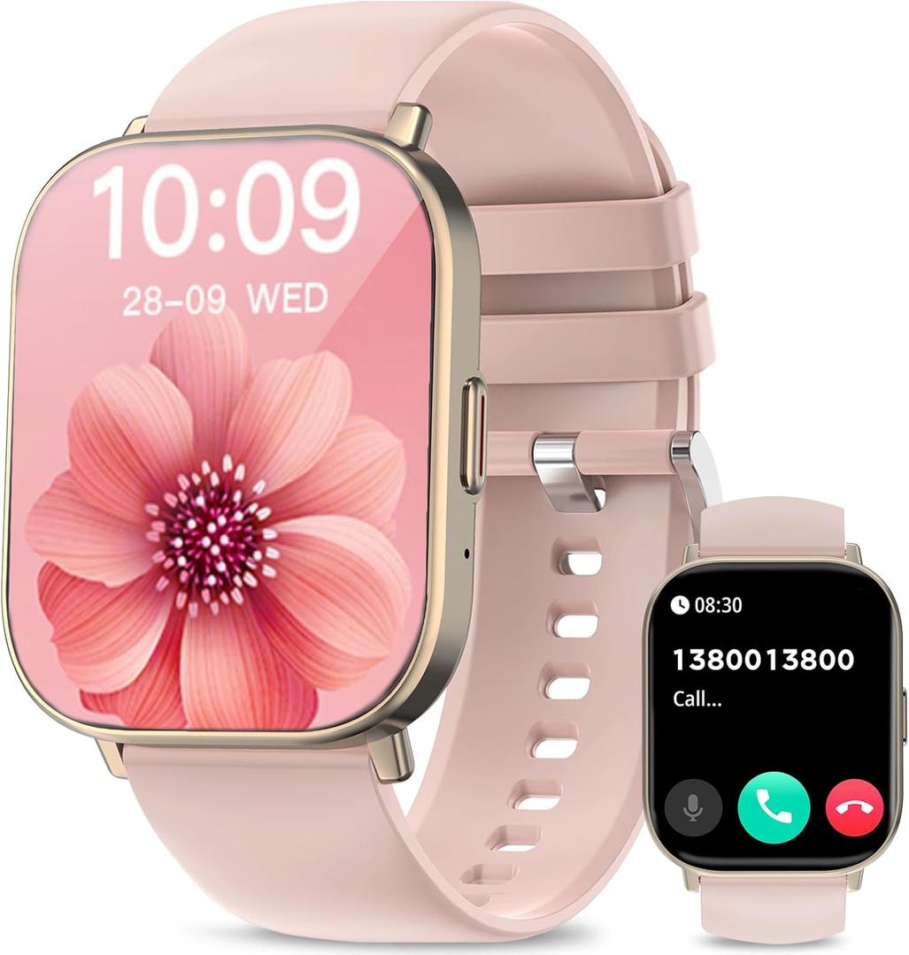 Smart Watch, 2.01 HD Smart Watches for Women, Fitness Tracker Watch with Blood Pressure/Heart Rate/Sleep Monitor, Bluetooth 5.2 Smartwatch for Android/iOS Phones, IP67 Waterproof Sport Watch (Pink)