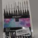 Detailing Paint Brush, 11 Pcs Miniature Paint Brushes with Triangular Handles, Art Paint Brushes for Acrylic Painting, Model, Face, Figurine, Watercolor, Oil, Paint by Numbers Kit for Adults (Black)