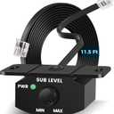Universal Bass Knob Controller for Car Amplifier with 4 PIN Cable, Audio Bass Remote Knob for Subwoofer with Power Light. (5m/16.4ft)