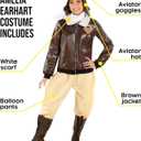 Morph Amelia Earhart Costume for Girls, Pilot Costume For Kids, Girl Aviator Costumes Historical Halloween Costumes For Girls (Large)