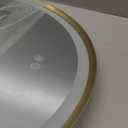 S'bagno Oval-Led-Bathroom-Mirror with Golden Frame Dimmable Brightness, Lghted-Bathroom-Mirror with Defogger, Touch-Buttons, Lights Color Changing, Vertical and Horizontal (36"L x 24"W)