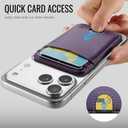 for Magsafe Wallet Magnetic Card Holder RFID Blocking, Strong Magnet Slim Wallet Stick on Phones and Cases for iPhone 17/16/15/14/13/12/ Pro/Max/Plus, Purple