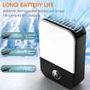 2 x Portable Neck Fan Rechargeable, Mini Fan Handheld with Waist Clip 3 Speed Adjustable, Leafless Personal Fan for Home Office Outdoor Travel (Black)