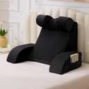 Reading Pillow for Sitting in Bed Adult, Back Pillow for Bed Sitting up, Backrest Pillow with Arms, Back Support Pillows for Gaming Lounging Watching TV, Large 21" Black (Large (Above 5'10")
