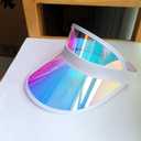 3 Pack Colored Sun Visor Hat Women Men Plastic Clear Visors Hats (White)