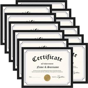 Lyeasw 8.5 x 11 Picture Frame Black 12 Pack, 8.5x11 Diploma Frames Matte Wood Grain, Lightweight Certificate Frame for Graduation Gifts, Awards, Letter Size Documents