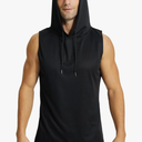 YUSHOW Mens Active Workout Hooded Tank Tops Sleeveless Quick Dry, Athletic Running Trainning Cut Off Muscle Gym Shirt, XL