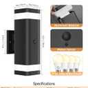 RAYVO Motion Sensor Outdoor Lights 2 Pack, Modern Dusk to Dawn Exterior Lighting Fixtures Up and Down Sconce with Black Finish, Waterproof Wall Mount Lighting for Porch Garage, Bulbs Included