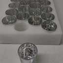 LETINE Silver Votive Candle Holders Set of 24 - Speckled Mercury Silver Glass Candle Holder Bulk - Ideal for Halloween & Thanksgiving Decorations Indoor，Wedding Centerpieces，Home Decor