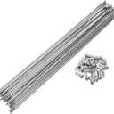 20 Set 12G Bicycle Spokes 210mm Bike Wheel Spokes Carbon Steel Galvanized Silver Tone