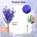12 Bundles Artificial Flowers Fake Bouquets for Outdoor Planters, UV Resistant Faux Floral, Realistic Purple Flowers for Home Garden, Porch Decor