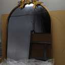 Gold Vintage Mirror for Vanity 24x35 Inch Gold Antique with Ornate Frame, Arched Vintage Wall for Bathroom, Living Room, Fireplace, Entryway