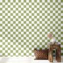 Light Green Checkered Peel and Stick Wallpaper 70s Retro Funky Checkered Contact Paper Geometric Waterproof Wallpaper Neutral Checkerboard Decor for Bathroom Cabinet(9.8' x 15.75'')