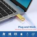 5 Pack 4GB USB Flash Drive with Keychains, Wooolken Sleek Metal USB 2.0 Thumb Drives Memory Stick for PC Laptop Computer