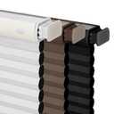 Joydeco No Drill Blackout Cellular Shades 2025 Version, 35 Inch Wide Dark Brown No Drill Blinds for Windows