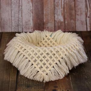 Coberllus Newborn Baby Photography Props Blanket Handmade Knitted Twist Wrap Posing Aid Backdrops for Boy Girls Photography Shoot (Light Beige)
