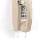 Retro Wall Telephone with Mechanical Ringer Vintage Wall Phones for Landline Wall Mount with Adjustable Volume Old Fashioned Corded Phone for Kitchen Home School Office (Beige)