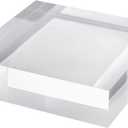CiaoHER 2in Thickness Solid Acrylic Cube Display Block Clear Polished Pedestal Stand Riser Solid Base 2" x 8" x 8", 1 Pack