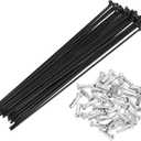 Motoforti Universal Bicycle Spokes Bike Wheel Spokes 14G Carbon Steel Black 1 Set (205mm)