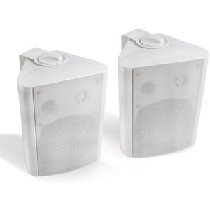 Herdio 5.25 Inch Indoor Outdoor Speakers Wired Waterproof 300 Watt Wall Mount Speakers for Patio, Deck, Garage,Covered Porch All Weather Resistance(A Pair,White)