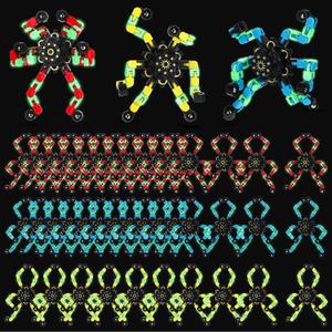 Jerify 40 Pack Funny Sensory Fidget Toy Transformable Chain Robot Finger Toy DIY Robot Mechanical Spinners Stress Relief Autistic Gifts for Adult Teen Prize Stuffer Party Favor(Luminous,Novel Color)