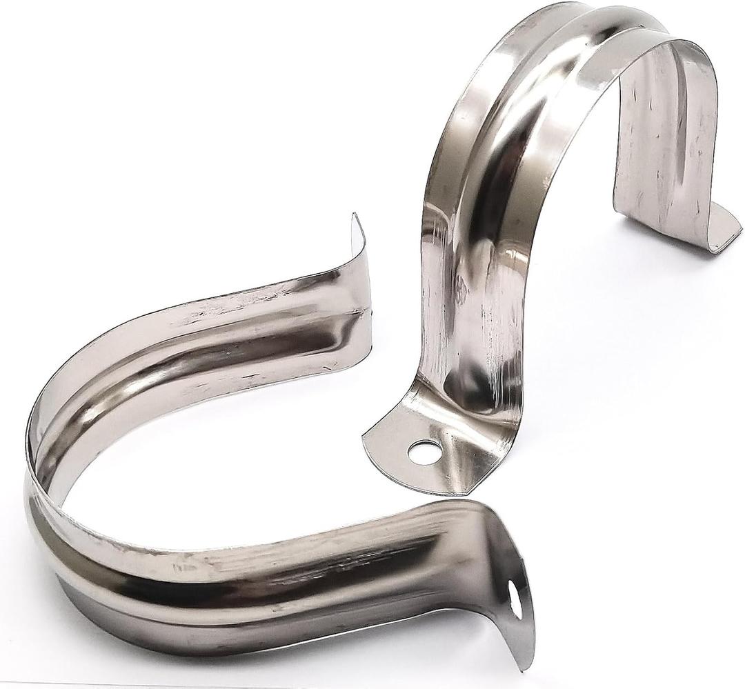 Nge 2.5inch Rigid Pipe Strap Clamp Two Hole Strap U Bracket Tube Clip Stainless Steel Heavy Duty Pipe Fasten Holder Secures Conduit, 10Pcs(76mm)