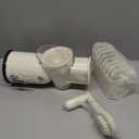 Rotary Cheese Grater with Handle: 5-in-1 Cheese Grater Hand Crank, Strong Suction Base for Fruit Vegetables Nuts with Blade Storage Box (White)