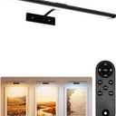 EZVALO Picture Light for Wall, 4800mAh Rechargeable Wireless Remote Battery Lights for Painting, 16In Dimmable Magnetic LED Art Display Light, Colors Temperatures, for Gallery, Living Room,Hallway (Black)
