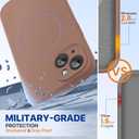 Miracase Magnetic for iPhone 15 Case, [Soft Anti-Scratch Microfiber Lining], Compatible with MagSafe, Liquid Silicone Case Shockproof Drop Protection Phone Case for 15,Chocolate