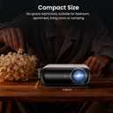 HAPPRUN Native 1080P Projector, Bluetooth Home Theater Movie Projector with Built-in Speaker, Compatible with Smartphone, HDMI, Fire Stick, PS5, Indoor & Outdoor Use - Without Google TV System