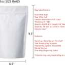 Pack of 50 White Kraft Paper Coffee Bags with Degassing Valve, Stand-up Coffee Pouches in Food Grade with Resealable Zipper Lock (8oz, 0.5lb, 50 Pieces)