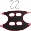 GALPADA Breathable Hanging Cat Hammock Bed for Nail Trimming and Grooming Stylish Elevated Pet Bed for Indoor Cats Convenient Assembly Storage Smooth Touch Edges Black-red