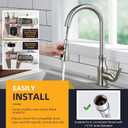Angle Simple Kitchen Faucet Head Replacement, G 1/2 or 13/16 Inch Male Thread Connector, Tested to NSF/ANSI/CAN 61 & 372, Sink Faucet Sprayer Attachment, Stream Spray and Pause Mode, Brushed Nickel