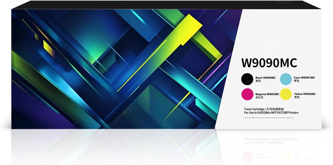 W9090MC W9091MC W9092MC W9093MC High Capacity Remanufactured Toner Cartridge Replacement for HP Color Laserjet Managed E45028dn MFP E47528f Printer (4 Pack 1BK/1C/1M/1Y)