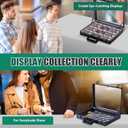 Trade Show Display Case Table Top Portable Aluminum Sports Card Display Case Frame with Clear Acrylic Showcase with Locks for Jewelry Craft Collector Shows