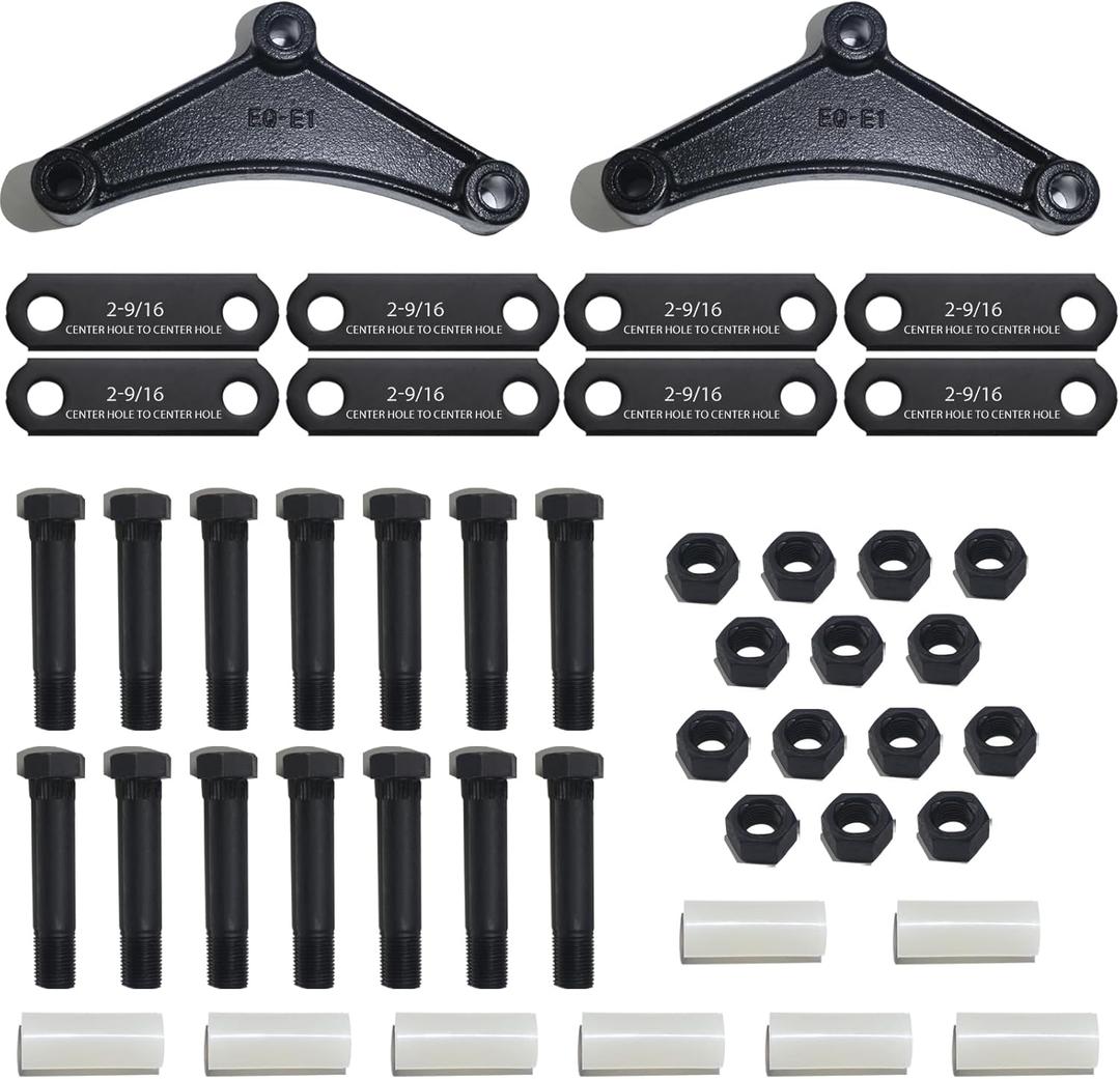 Trailer Axle Equalizer Shackle Kit 2-9/16" Straps, Trailer Suspension Shackle Kit, Tandem Axle Trailer Shackles Equalizers Kit for Double Eye Leaf Springs 3500 lbs-5200 lbs Axles Trailer Axle Equalizer Shackle Kit 2-9/16" Straps, Trailer Suspension Shackle Kit, Tandem Axle Trailer Shackles Equalizers Kit for Double Eye Leaf Springs 3500 lbs-5200 lbs Axles