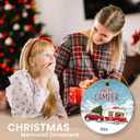 7 x Happy Camper Decor 2025 Christmas Ornament - Gifts for Camping Enthusiasts, Winter Decorations for Home, Gifts for Campers, Ceramic Christmas Ornament