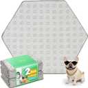 FXW Washable Pee Pads for Dogs, Leak-Proof & Non-Slip, Specifically Designed for FXW Rollick/Homeplus 24inch 6 Panels Dog Playpen, 31" Hexagon, Khaki, 2 Packs