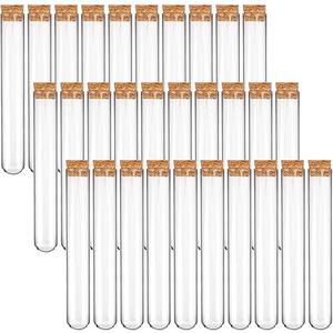 DEPEPE 30pcs 13ml Glass Test Tubes with Cork Stoppers, 15x100mm Small Clear Glass Test Tubes for Scientific Experiments, Plant Propagation and Holiday Gifts