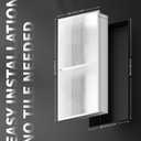Homevacious 12"24" Stainless Steel Shower Niche No Tile Needed White Double Shelves Bathroom Shelf Rimless Recessed Wall Niche for Bathroom Storage, 12"x24"