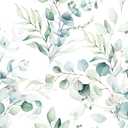 HAOKHOME Peel and Stick Wallpaper Boho Green/White Eucalyptus Leaf Floral Wall Mural Home Nursery Decor Renter Friendly Wallpaper 17.3in x 32.8ft