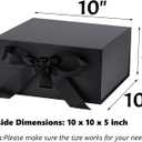 OEMVALATY Black Gift Box,10x10x5 Inches Gift Boxes with Lids for Presents with Magnetic Closure and Ribbon for Wedding,Storage,Birthday