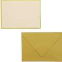 Sustainable Greetings 48 Pack Blank Invitation Cards and Envelopes Gold Foil Border 5 x 7 Inches