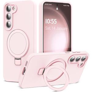 SKYLMW for Samsung Galaxy S23 Case with Magnetic Invisible Stand [Compatible with Mag-Safe] Military Drop Tested [Full Camera Protection] Silicone S23 Cases for Men Women, Pink