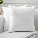 Encasa XO Throw Pillow Covers 22x22 in Set of 2 White | No Inserts | Cotton Pillow Covers for Living Room, Bed, Sofa, Couch | Decorative Cushion Covers with Improved Zippers